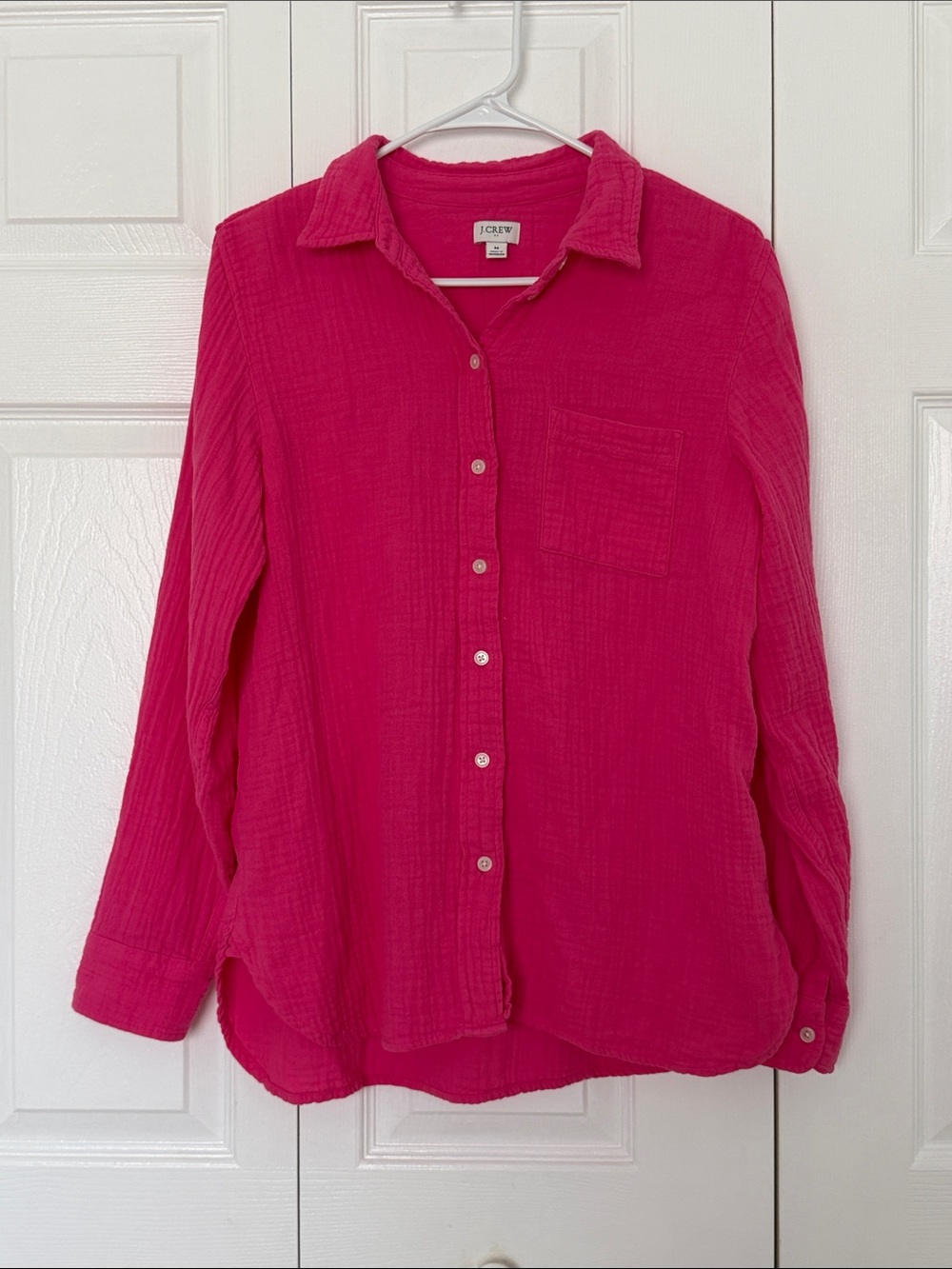 J. Crew Women's Button-Down Shirt in Fuchsia Pink